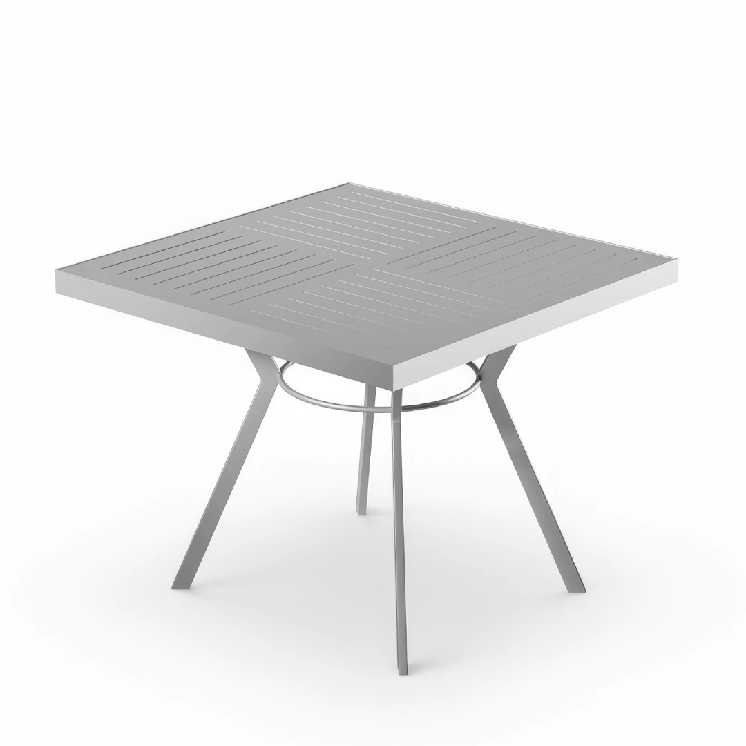 Aquamarine DIning Table Square With Quarter Punch Top