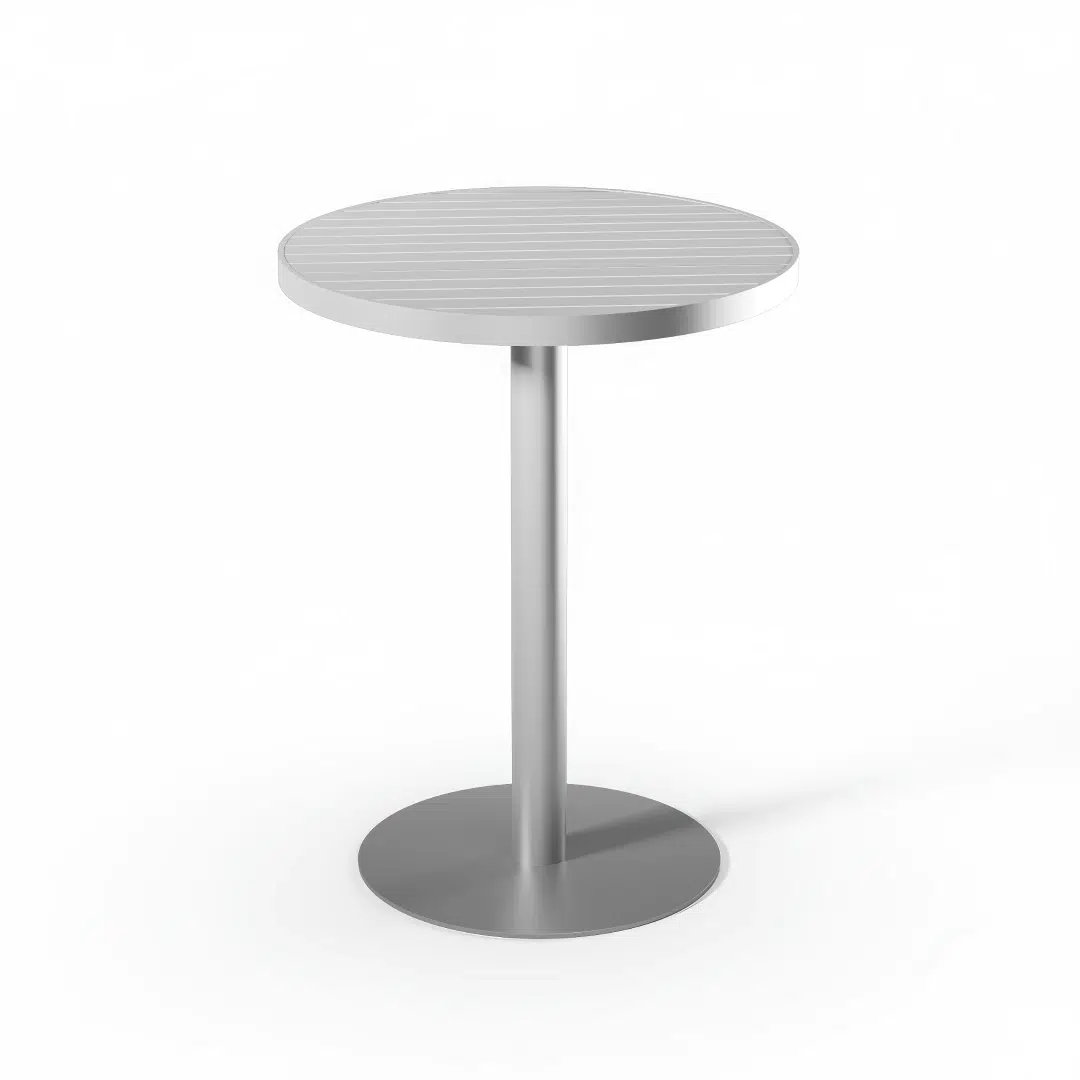 FLOW-Bar Table Round with Slatted Top